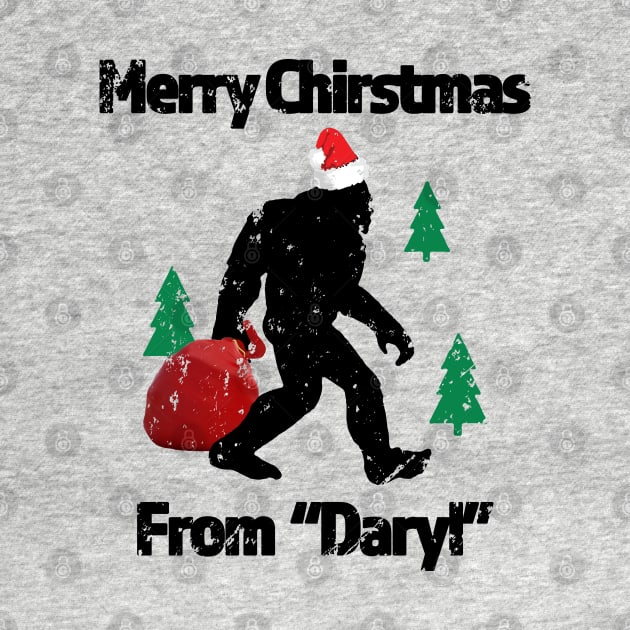 Merry Chiristmas From Daryl - Great Christmas Gift for the Believer - Black Lettering & Multi Color Logo design - Distressed Look by RKP'sTees